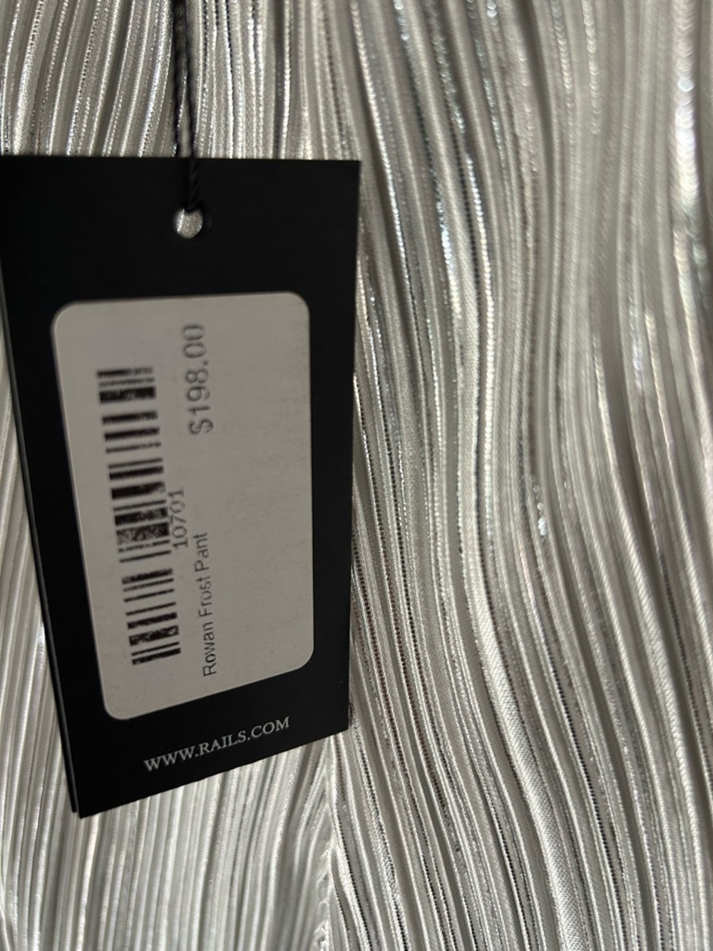 Rails Metallic Silver Crinkle Rowan Frost Pant sz M - Picture 5 of 6